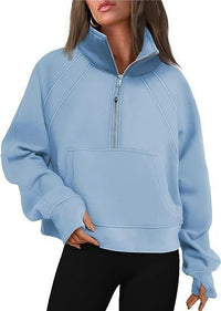 Octavia Sweater with Hood in Light Blue