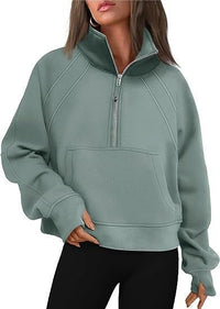 Octavia Sweater with Hood in Light Green