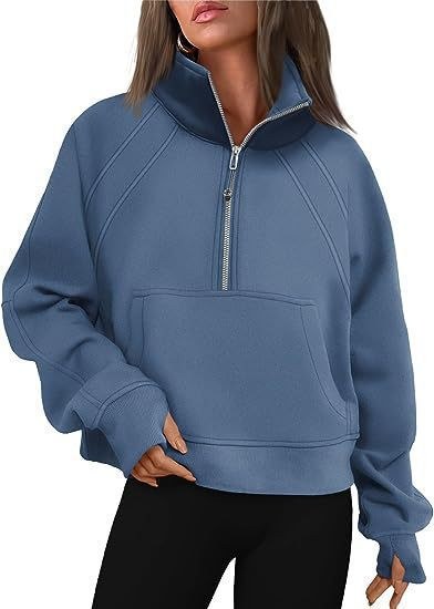 Octavia Sweater with Hood in Ocean Blue