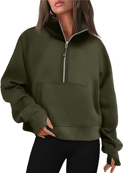 Octavia Sweater with Hood in Olive Green