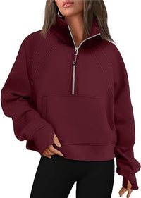 Octavia Sweater with Hood in Wine Red