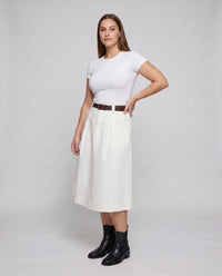 Odette Elegant Linen Skirt with Pockets
