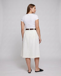 Odette Elegant Linen Skirt with Pockets