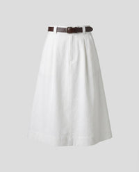 Odette Elegant Linen Skirt with Pockets in Linen