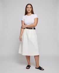 Odette Elegant Linen Skirt with Pockets