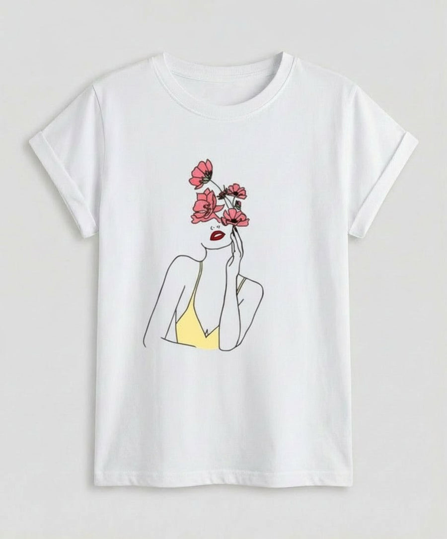 Odette Lightweight T-Shirt in Blumenfrau
