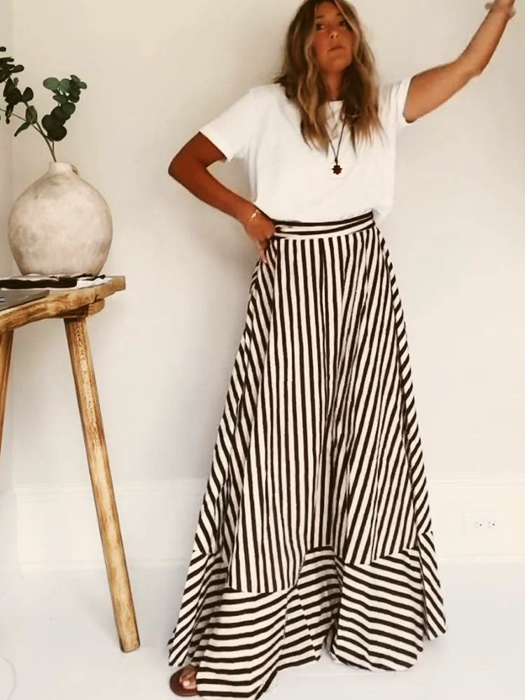 Odette Women's Strapless Striped Maxi Dress