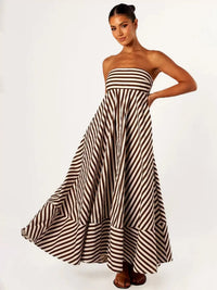 Odette Women's Strapless Striped Maxi Dress