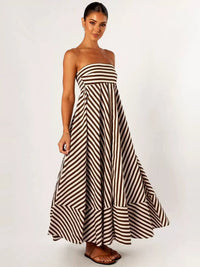Odette Women's Strapless Striped Maxi Dress