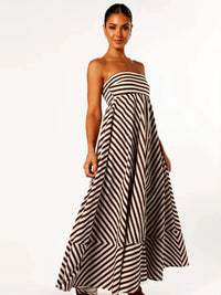 Odette Women's Strapless Striped Maxi Dress