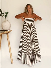 Odette Women's Strapless Striped Maxi Dress