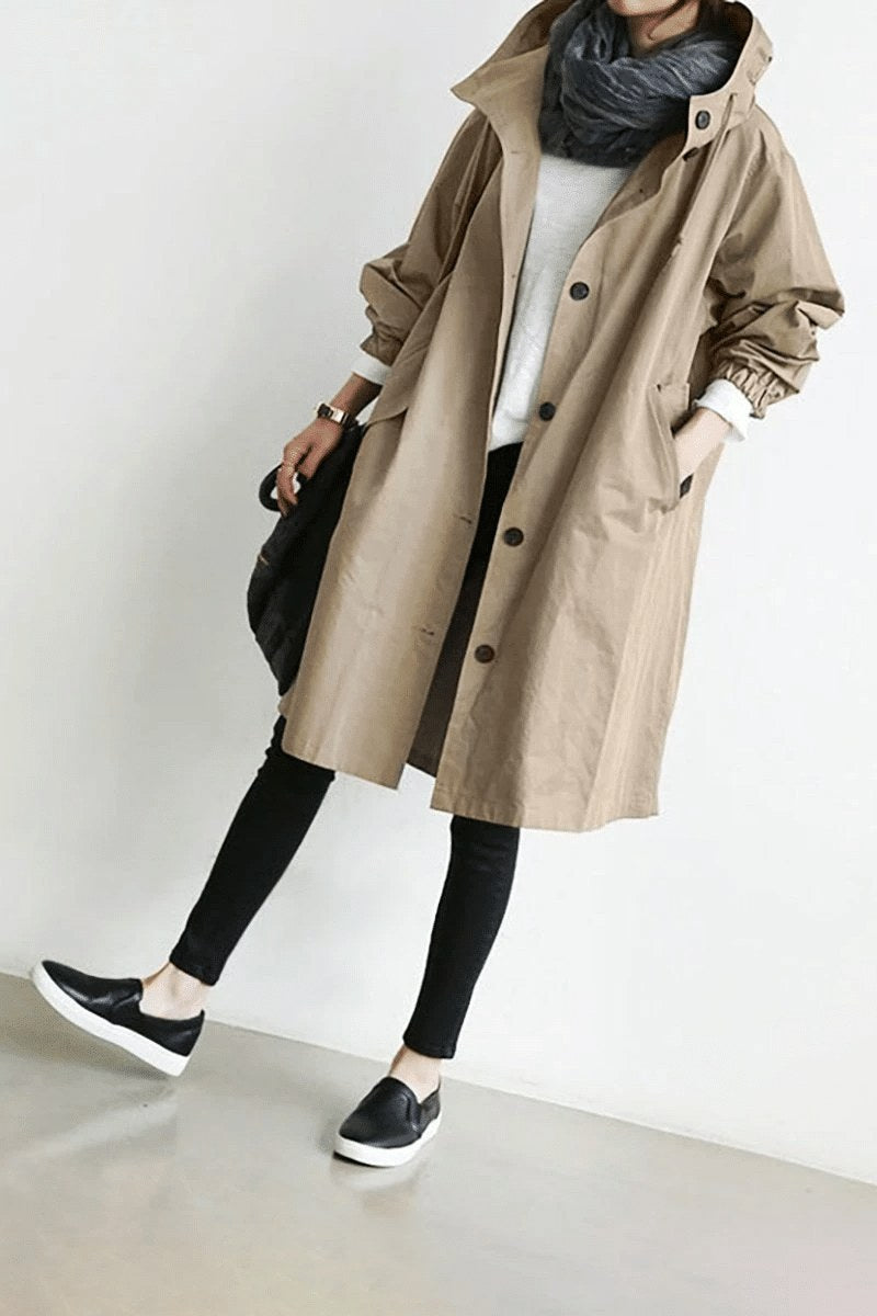 Odin Jacket with Hood in Khaki Farben