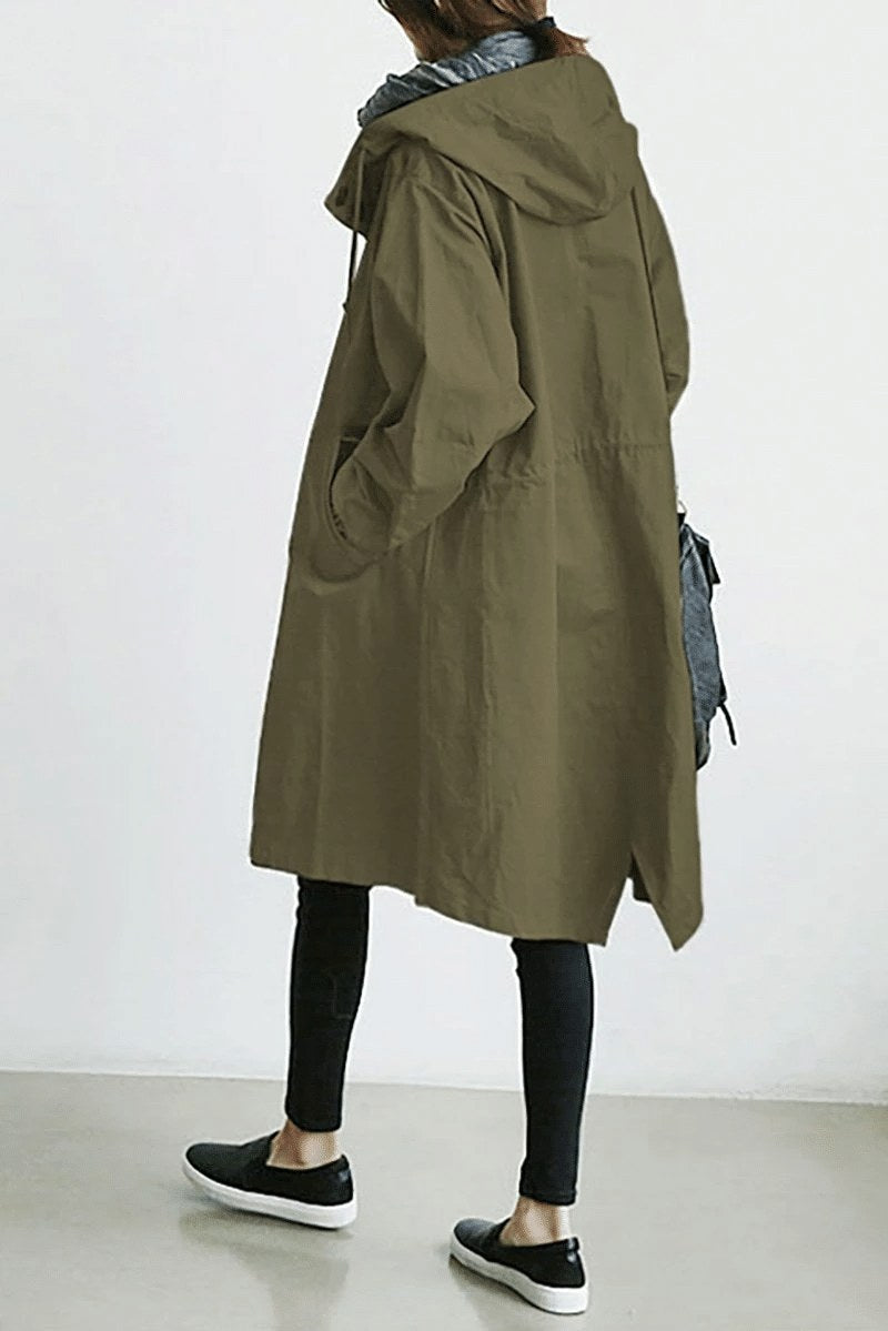 Odin Jacket with Hood in Olive Green