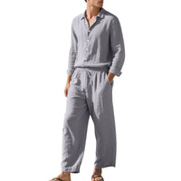 Odin Linen Suit with Elastic Waist in Grey
