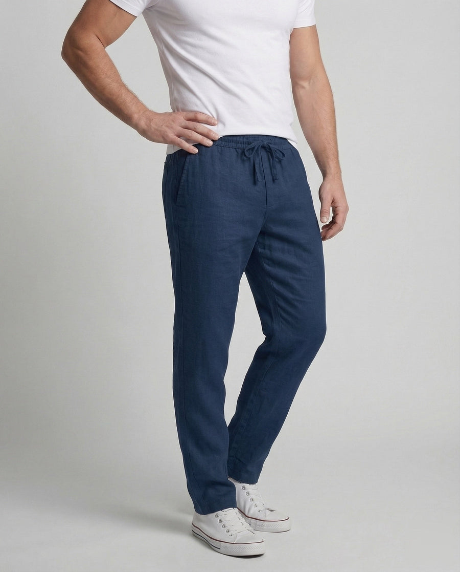 Odin Linen Trousers with Drawstring Waist