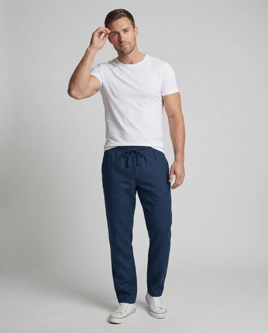 Odin Linen Trousers with Drawstring Waist