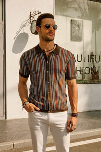 Odin Vintage Shirt with Striped in Brown