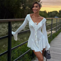 Olivia Elegant Wrap Dress with Ruffles