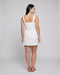 Olivia Lightweight Linen Dress with Button Front