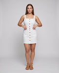 Olivia Lightweight Linen Dress with Button Front