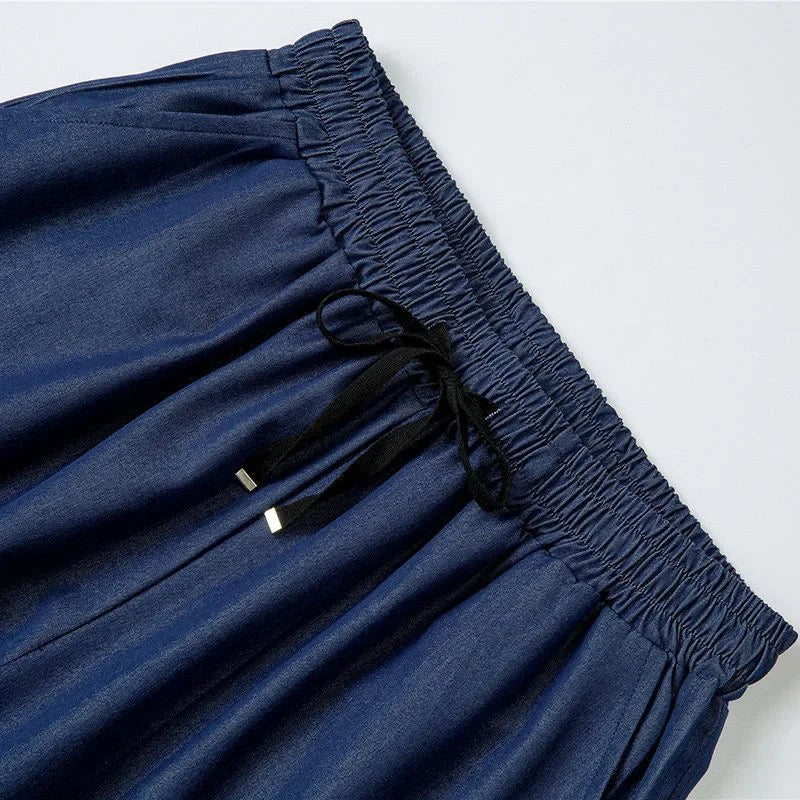 Olivia Relaxed Fit Tencel Pant in Royal Blue
