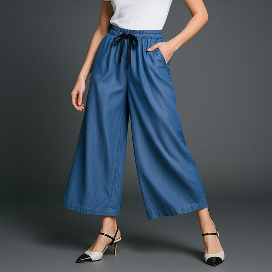 Olivia Relaxed Fit Tencel Pant in Sky Blue
