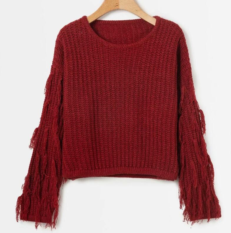 Olivia Relaxed Knit Sweater in Red