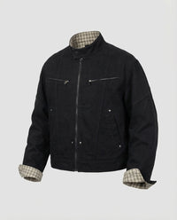 Olivier Jacket with Checked in Black
