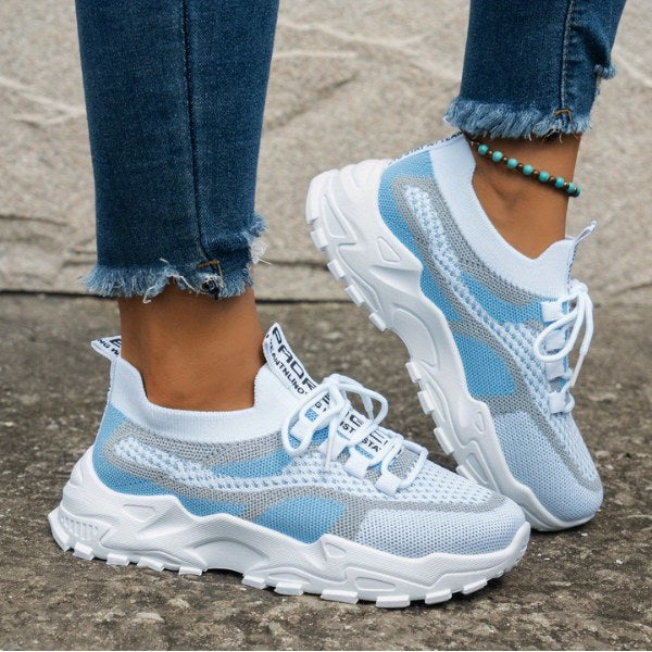 Ondine Women's Breathable Mesh Walking Sneakers in Blue