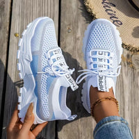 Ondine Women's Breathable Mesh Walking Sneakers in Blue