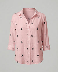 Oona Airy Linen Blouse in Pink