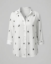 Oona Airy Linen Blouse in White