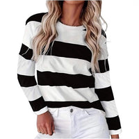 Oona Casual Shirt with Long Sleeve and Striped in Black