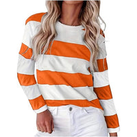 Oona Casual Shirt with Long Sleeve and Striped in Orange