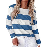 Oona Casual Shirt with Long Sleeve and Striped in Sky Blue