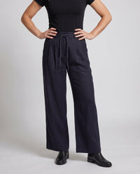 Oona Linen Trousers with Elastic Waist and Belted