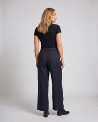 Oona Linen Trousers with Elastic Waist and Belted