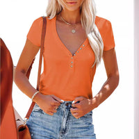 Oona T-Shirt with V-Neck in White