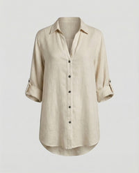 Opal Airy Linen Blouse with Oversized in Grey