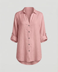 Opal Airy Linen Blouse with Oversized in Pink
