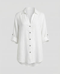 Opal Airy Linen Blouse with Oversized in White
