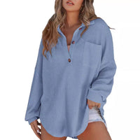 Opal Casual Shirt with Stand Collar and Button Front