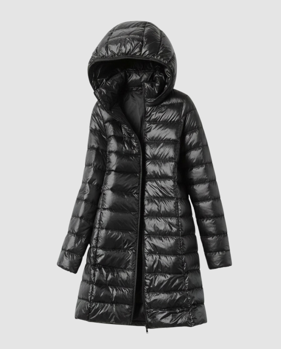 Opal Lightweight Jacket with Hood in Black