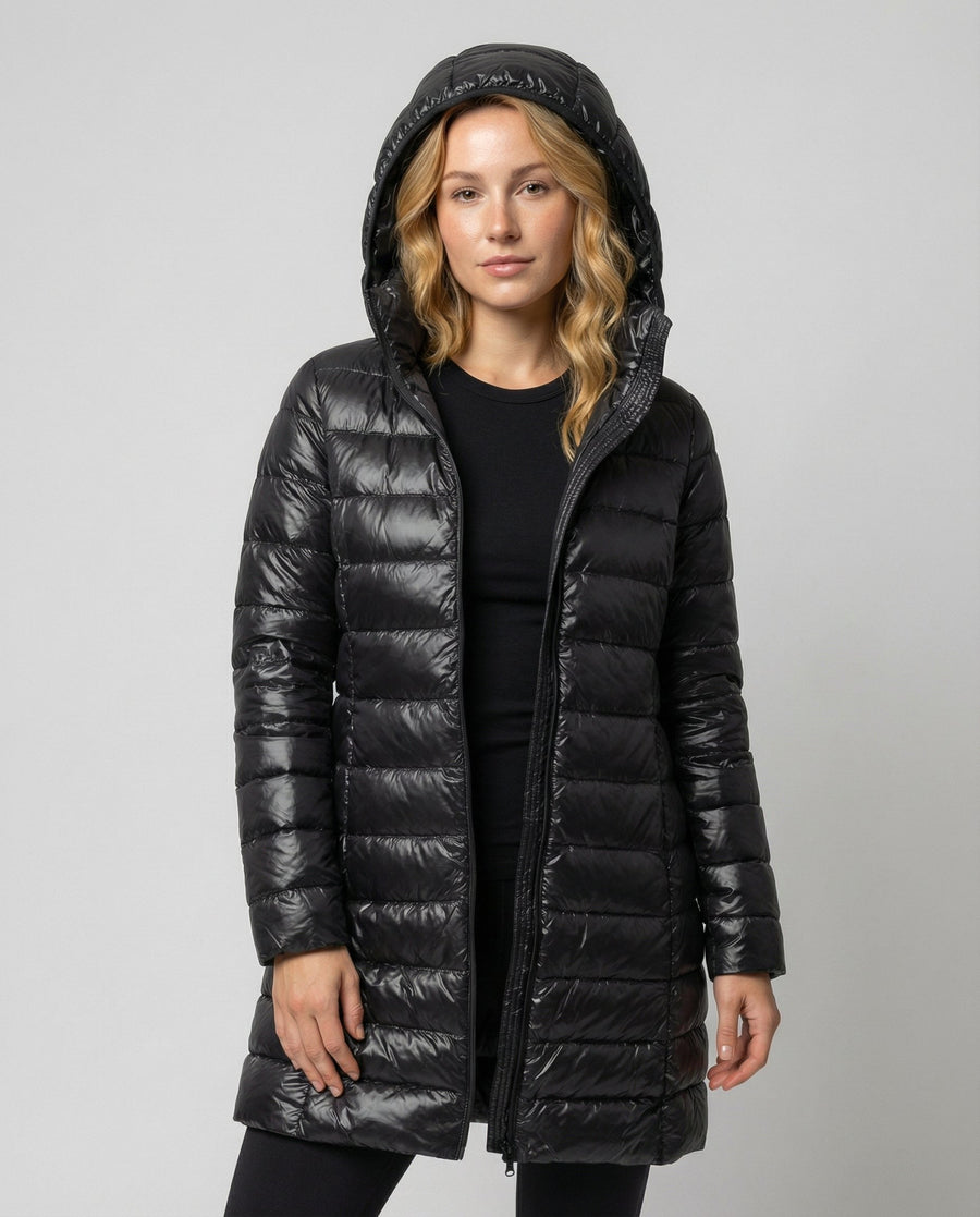 Opal Lightweight Jacket with Hood in Black