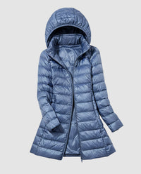 Opal Lightweight Jacket with Hood in Blue