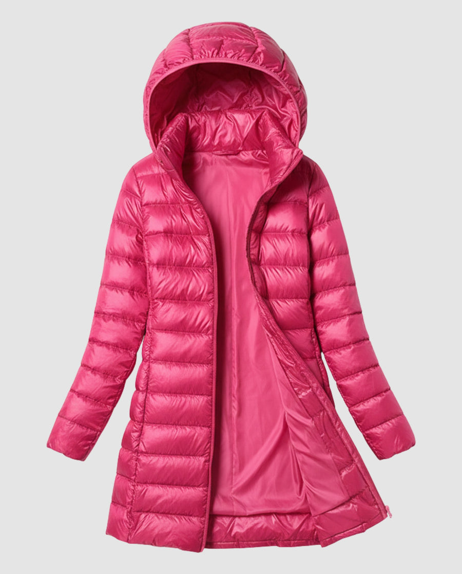 Opal Lightweight Jacket with Hood in Fuchsia