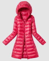Opal Lightweight Jacket with Hood in Red