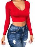 Opal Top with V-Neck and Long Sleeve