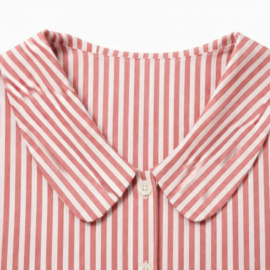Opaline Women's Striped Sailor Collar Blouse