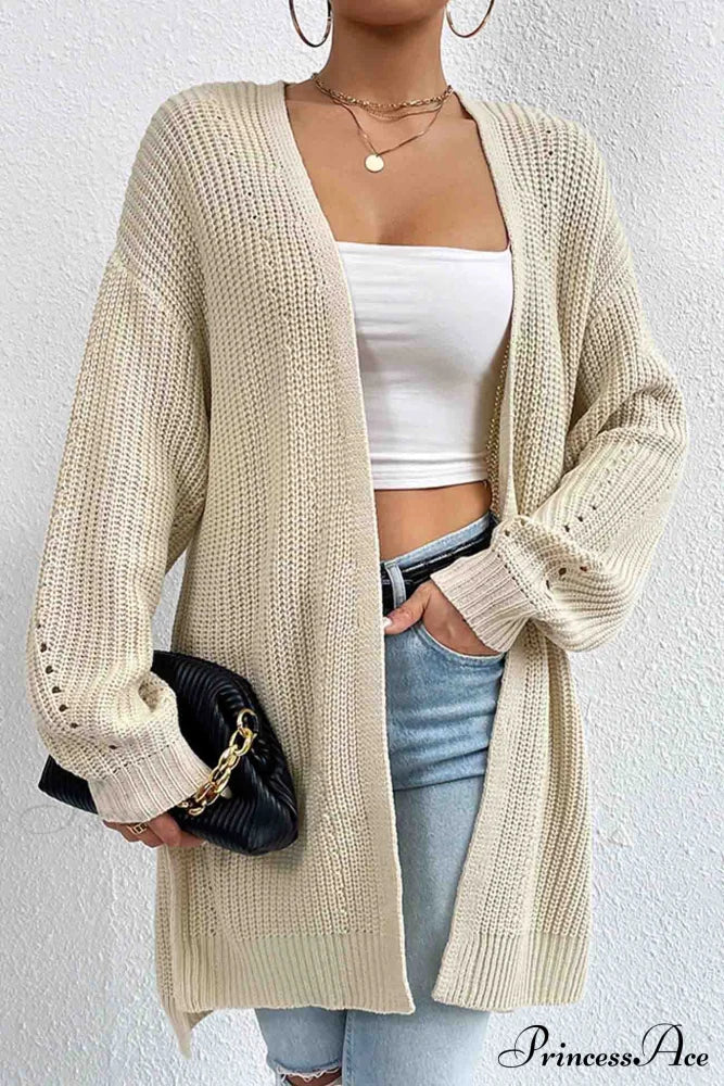 Open Mid Length Front Cardigan